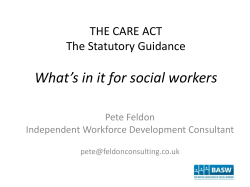 THE CARE ACT What`s in it for social workers