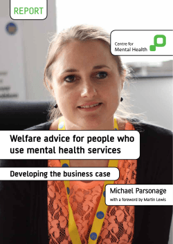 Welfare advice for people who use mental health services