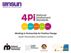 Working in Partnership for Positive Change Sarah Yiannoullou and
