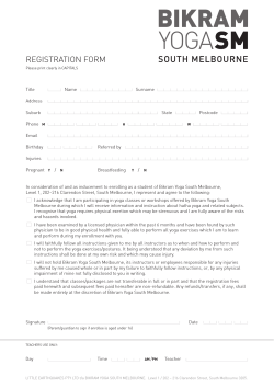 FA-BYSM Registration form - Bikram Yoga South Melbourne
