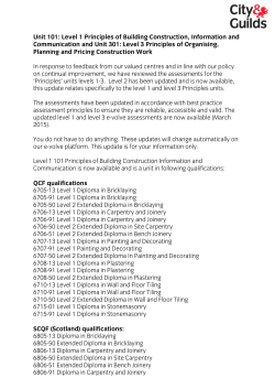 Unit 101: Level 1 Principles of Building Construction
