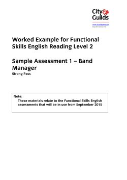 Worked Example for Functional Skills English