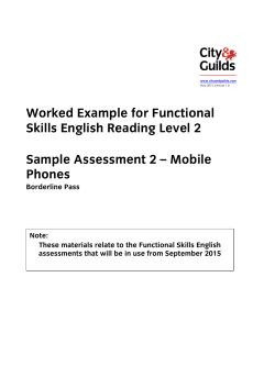 Worked Example for Functional Skills English Reading Level 2