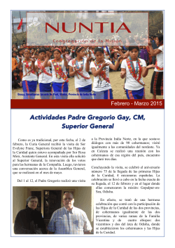 Actividades Padre Gregorio Gay, CM, Superior General