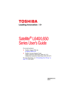 SatelliteÂ® L640/L650 Series User`s Guide