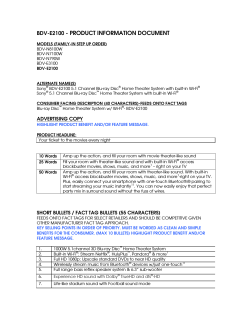 BDV-E2100 - PRODUCT INFORMATION DOCUMENT