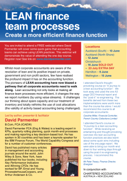 LEAN finance team processes Create a more