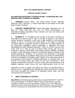 1 SPOT THE HIDDEN MICKEY CONTEST OFFICIAL RULES ("Rules