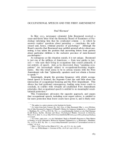 occupational speech and the first amendment
