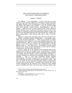 the exceptionalism of foreign relations normalization