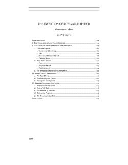 the invention of low-value speech contents