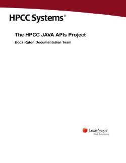 The HPCC JAVA APIs Project