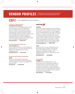 VENDOR PROFILES The following product and service providers