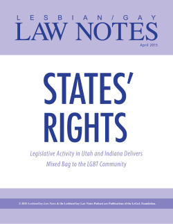 April 2015 Law Notes - LGBT Bar Association of Greater New York