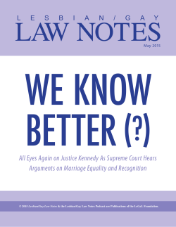 May 2015 Law Notes - LGBT Bar Association of Greater New York