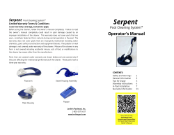 Serpent Owner`s Manual - Leslie`s Swimming Pool Supplies