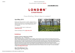 Press Briefing | What`s New in London?