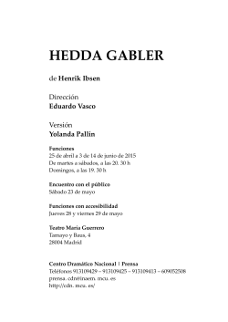 DOSIER HEDDA GABLER - Centro DramÃ¡tico Nacional