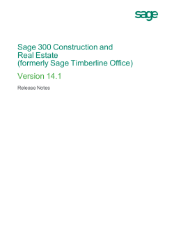 Sage 300 Construction and Real Estate Version 14.1 Release Notes