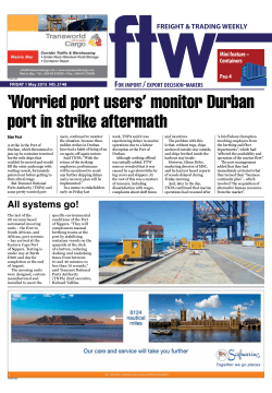 `Worried port users` monitor Durban port in strike