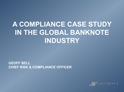 a compliance case study in the global banknote industry
