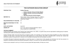 POSITION STATEMENT - Outdoor Education Group