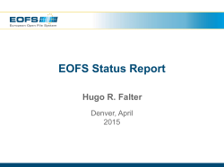 EOFS Status Report Hugo R. Falter