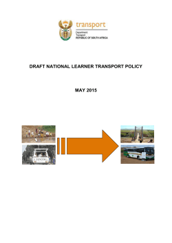DRAFT LEARNER TRANSPORT POLICY