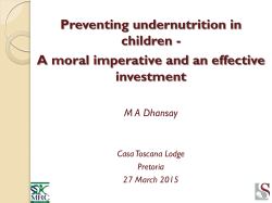 Dansay Preventing undernutrition in children
