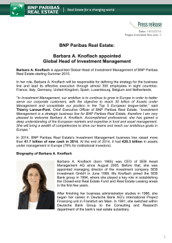BNP Paribas Real Estate: Barbara A. Knoflach appointed Global