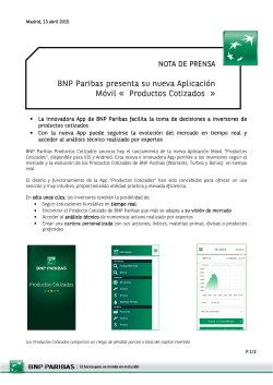 BNP Paribas presenta su nueva AplicaciÃ³n MÃ³vil Â« Productos