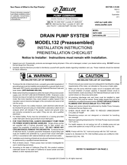DRAIN PUMP SYSTEM MODEL132 (Preassembled)