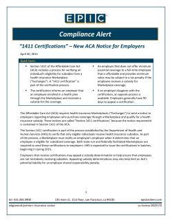 "1411 Certifications" - New ACA Notice for Employers