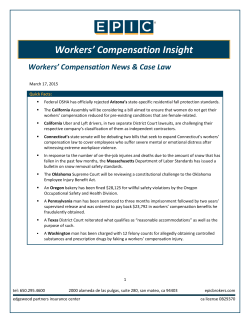 Workers` Compensation News & Case Law - March 2015