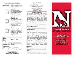 WAIVER STATEMENTS 2015 Newberry Wrestling Camp