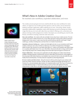 What`s New in Adobe CC for Video