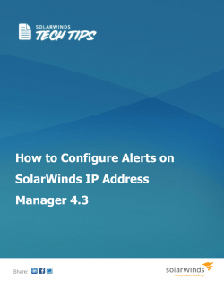 How to Configure Alerts on SolarWinds IP Address Manager 4.3