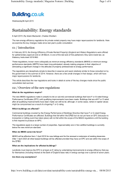 Sustainability: Energy standards