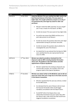 Parliamentary Questions by Catherine Murphy TD