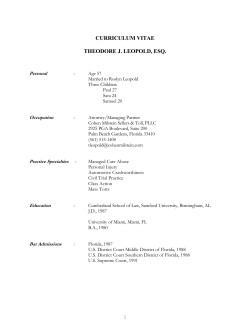 curriculum vitae theodore j. leopold, esq.
