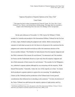 Totani Paper - The Council on East Asian Studies at Yale