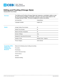 Editing and Proofing (Chicago Style)