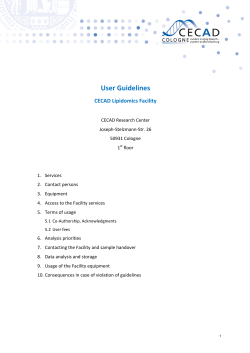 User Guidelines CECAD Lipidomics Facility