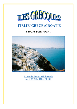 Programme 8j iles grecques avec visites 2016