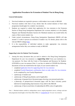 Application procedures for an extension of Student Visa in