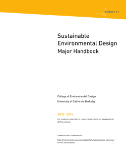 Sustainable Environmental Design Major Handbook