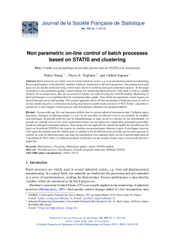 Non parametric on-line control of batch processes - Cedric