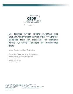 Do Bonuses Affect Teacher Staffing and Student Achievement in