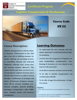 Logistics: Transportation & Warehousing - IBA - CEE