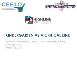 KINDERGARTEN AS A CRITICAL LINK